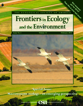 cover of the special issue of Frontiers in Ecology journal