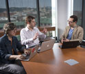 Working session with three members of the Carnegie Mellon research team.