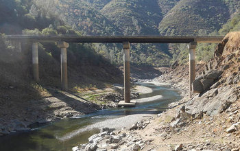 Tuolumne River and its dry riverbed