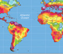 Map showing expansion of dryland on Earth by 2039.