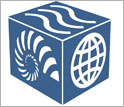 Illustration showing a cube with sybols for shells, water and a globe on the facets.