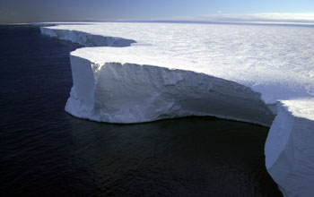 The northern edge of the giant iceberg, B-15A, in the Ross Sea, Antarctica