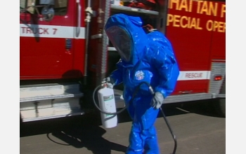 Emergency responder preparing to demonstrate effective use of FAST-ACT.