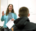 Marie desJardins and student in class