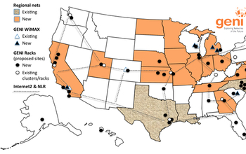 map of sites that are part of GENI (Global Environment for Network Innovations