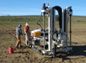 an infiltration testbed with instruments to assess groundwater recharge and recovery.