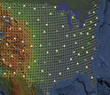 Map showing seismic stations across the continent.