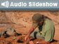 Photo of paleontologist and the words Audio Slideshow.