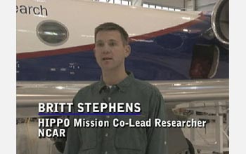 Britt Stephens, HIPPO Mission Co-Lead Researcher, describes the HIAPER flight path.