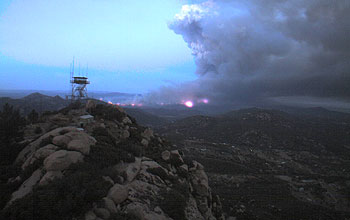 View of smoke from wildfire