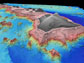 Image showing the topography of the Hawaiian Islands in 3-D.