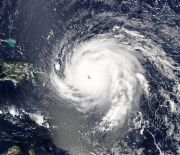 Shortly after Hurricane Harvey, Hurricane Irma headed for the U.S., here over the Virgin Islands.