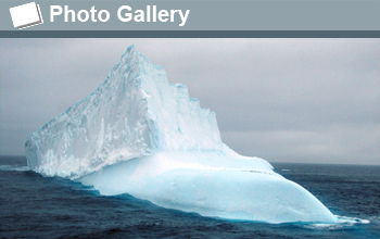 Photo of an iceberg and the words Photo Gallery.