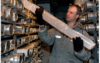 Paolo Gabrielli examines an ice core