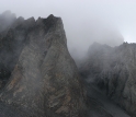 Lava at Edziza volcano shows cooling where the dome was previously in contact with ice.