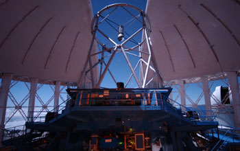 The Gemini North Telescope under full moonlight
