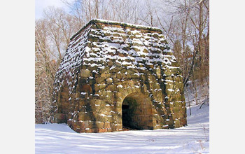 Photo of an iron furnace in Ligonier Valley, Pennsylvania.