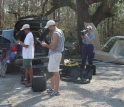 Mike Lotre, John Dugan and Robin Murphy monitor the UAVs during their deployment.