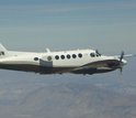 The University of Wyoming King Air airplane in the sky