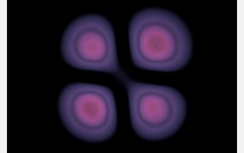 Part of a series of images depicting electron densities in a quantum dot artificial atom