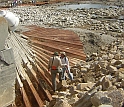 Geotechnical engineers inspect a portion of the floodwall along the Industrial Canal.