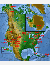 Map showing the 26 sites in NSF's Long Term Ecological Research Network.