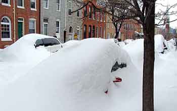 car covered with snow