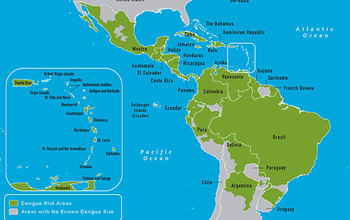 maps showing north and south americas and counries at risk of dengue fever