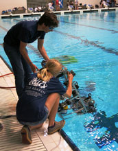 Students retrieve remote underwater vehicles following competition