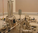an ultrahigh vacuum chamber which is used to analyze the surfaces of materials.