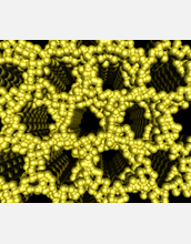 A nanostructured platinum with pores arranged in ordered, honeycomb-like pattern