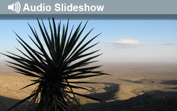 Photo of desert landscape and the words Audio Slideshow