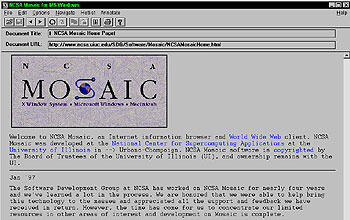 Screen shot of the Mosaic Web browser interface.