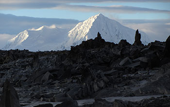 Mount William can be seen in the distance in this picture, taken from Torgersen Island