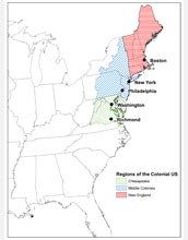 Map of the northeastern United States broken down into socio-cultural sub-regions.