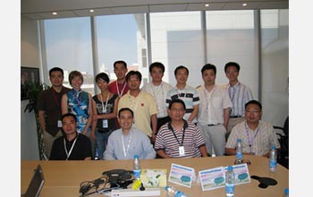 Photo of the GE China Technology Center's Functional Materials Lab team with Meghan Schulz.
