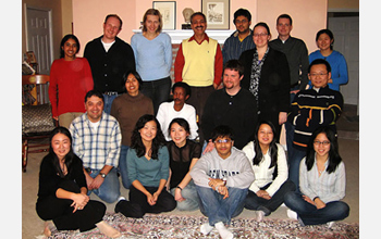Photo of Ayusman Sen's laboratory team in 2008.