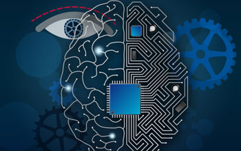 Illustration of computer and brain parts