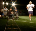 Runningback Duce McAllister is filmed by a state-of-the-art, high-speed Phantom camera.