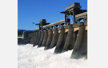 Photo of a dam illustrating hydropower.