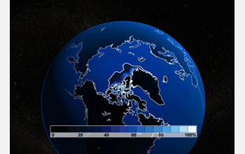 the possible extent of Arctic sea ice by the year 2040 (based on NCAR-based CCSM).