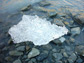 Photo of melting glacier ice in New Zealand.