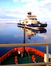 Photo of the Swedish vessel Oden as seen from NSF's Nathaniel B. Palmer.