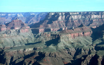 sedimentary rocks in the Grand Canyon, Arizona.