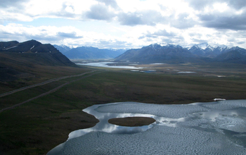 aerial view of Dalton Highway, Alaska