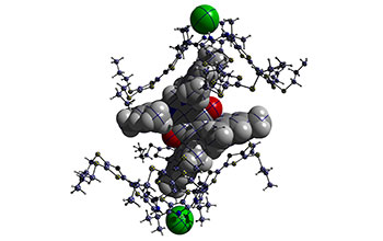 Set of different molecules meet, exchange electrons, then disassemble due to chloride ions present