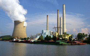 power plant next to water