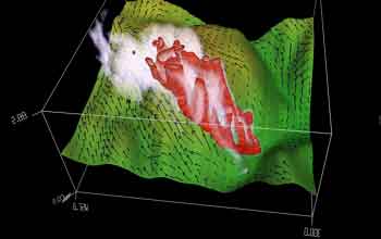 Computer model simulation of the Big Elk Fire near Pinewood Springs, Colorado