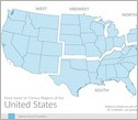 map of United States with regions sectioned out