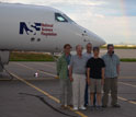 Scientists next to the NSF/NCAR Gulfstream-V aircraft.